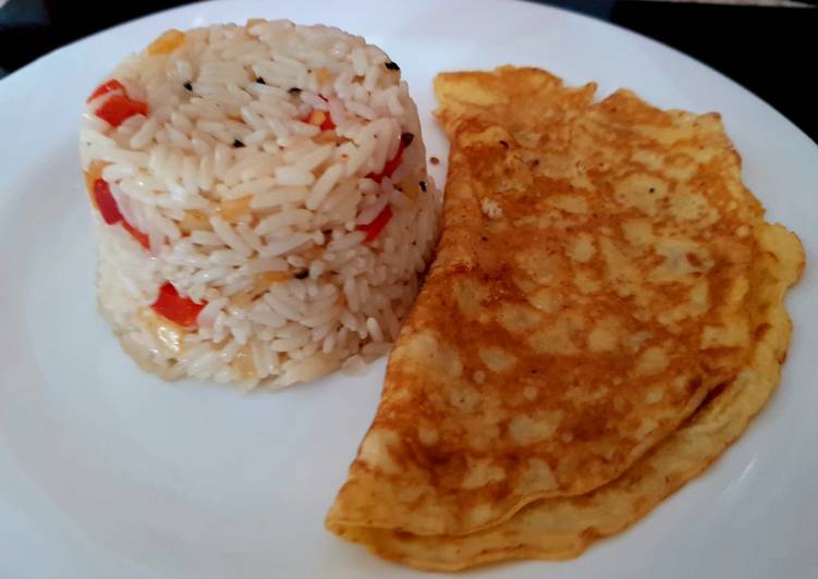 My Lemon Peppered flavoured Rice with Egg Omelette😁