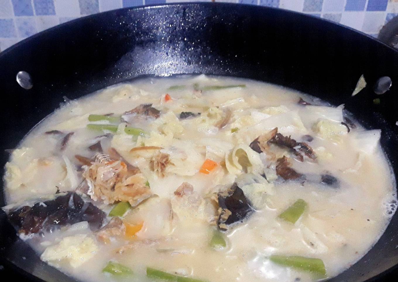 Sawi Putih ikan salai masak Santan