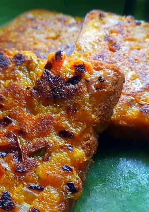 A picture of Quick snacks |Rava bread masala toast.