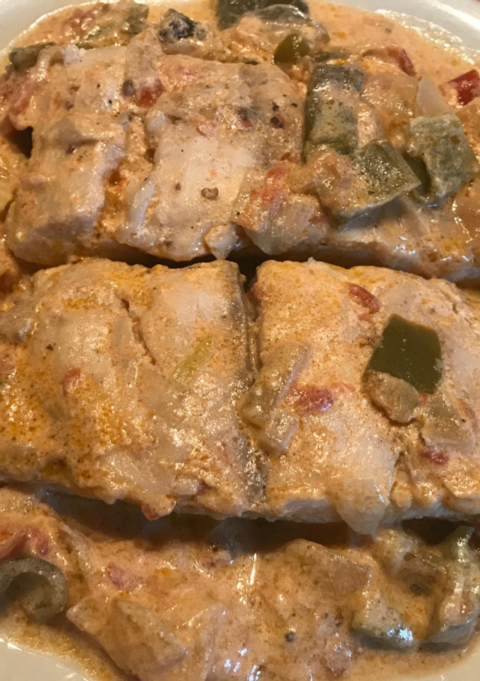 Una foto de Corvina en salsa