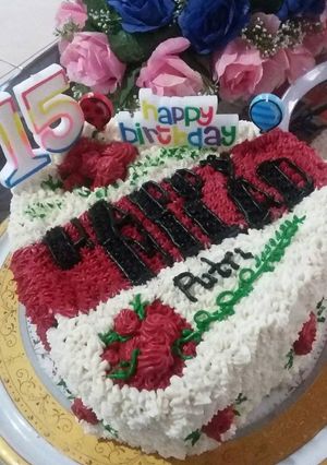 Foto resep Kue Ulang Tahun bentuk Love