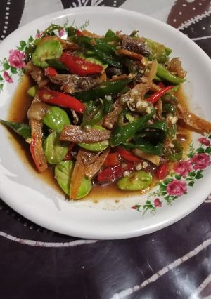 Foto resep Ikan asin pete pedas lada hitam