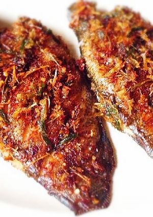 Hình của món Cá sặc muối sả ớt chiên.