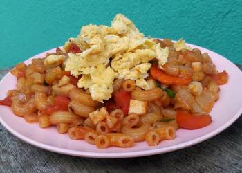 Without Fail Prepare Recipe Macaroni with Orinji Mushroom and Tomato Sauce Delicious Simple