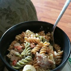 A picture of Pink Lady Chicken Pasta Salad.