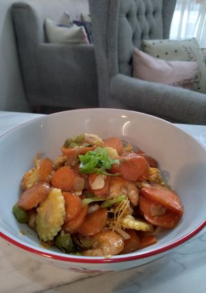 Foto resep Tumis sayuran wortel udang