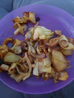 A picture of Chayote and Potato stir fry salad.