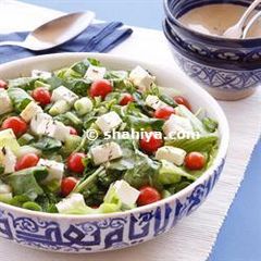 A picture of Rocket leaves & feta cheese salad.