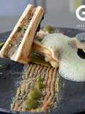 Taco deconstruido de tuétano con aire de chile serrano y salsa de nopal