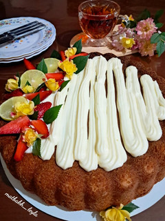 عکسی از دستور کیک لیمو با کرم پنیری