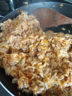 Una foto de Arroz "mi" boloñesa