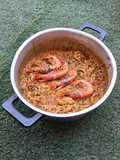 Arroz meloso de calamar y gamba roja