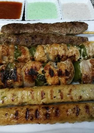A picture of Shish Taouk.kebab koobideh.chicken kebab.