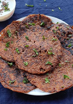 A picture of Sago Flour Cheela With Vrat Ka Instant Dip.