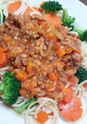 Foto resep Spaghetti Bolognese Mix Vege (Pasta Bumil)