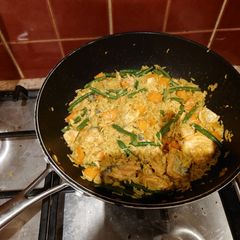 A picture of Salmon pilaf.