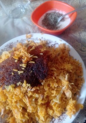 عکسی از دستور کلم پلو با مرغ 😋