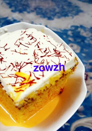 صورة لوصفة كيكة الزعفران 🎂