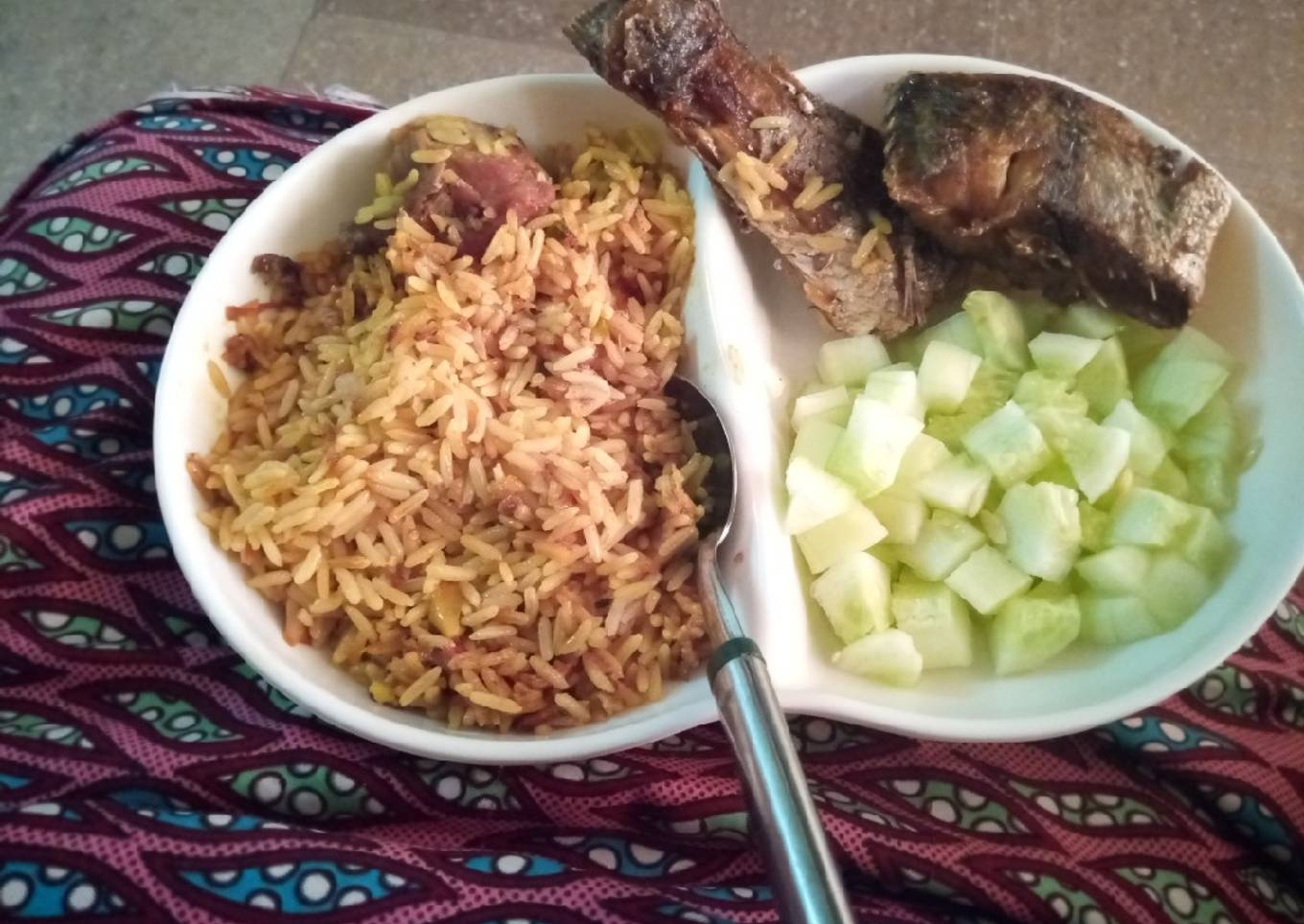 Jallof Rice and fried fish