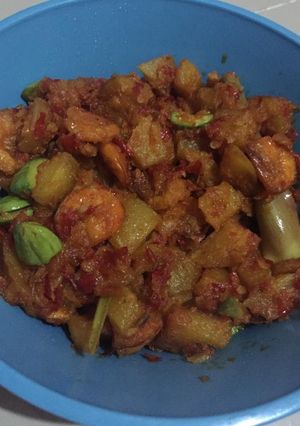 Foto resep Sambal goreng kentang udang pete