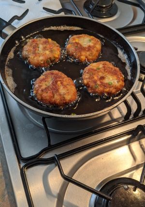A picture of Vegetable and potato patties.