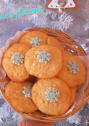 Une photo de COOKIES FLOCONS DE NEIGE (coco – chocolat blanc)