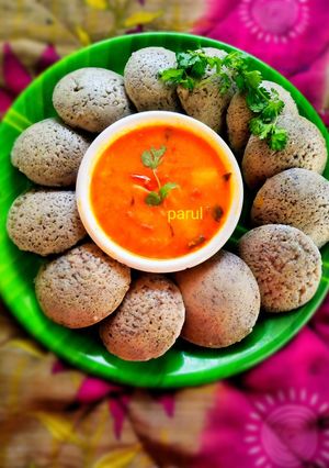 A picture of Ragi (Finger Millets) flours Spong idli.
