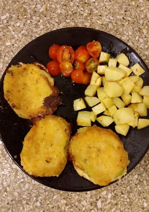 Una foto de Milanesas de zapallitos verdes