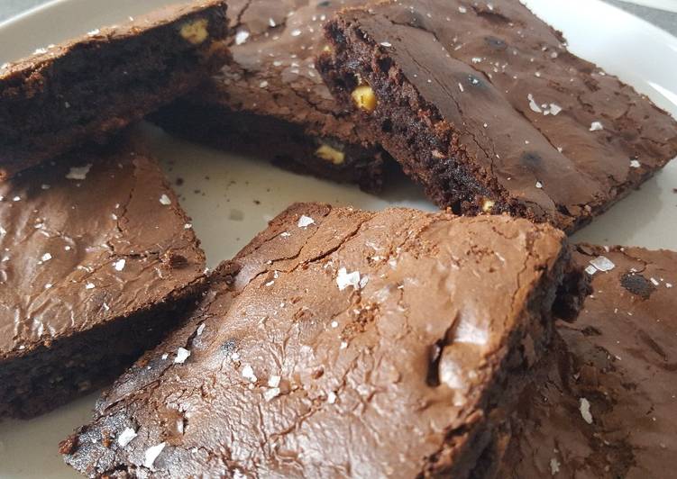 How to Prepare Favorite No Butter Salted Caramel Brownies