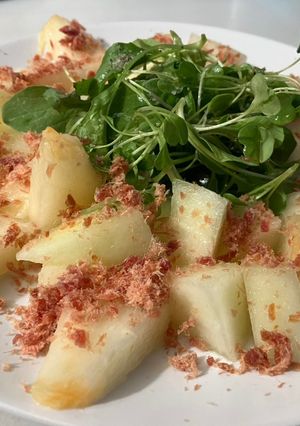 Foto principal de Ensalada de melón, con rúcula y jamón