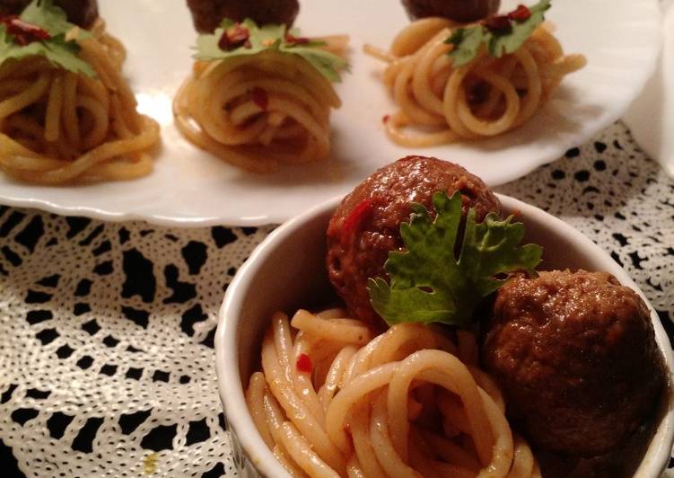 Easiest Way to Make Any-night-of-the-week Meatballs spaghetti