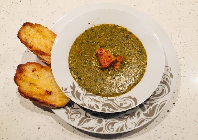 Pea Dhal (Yellow Split Peas) with Garden Herbs