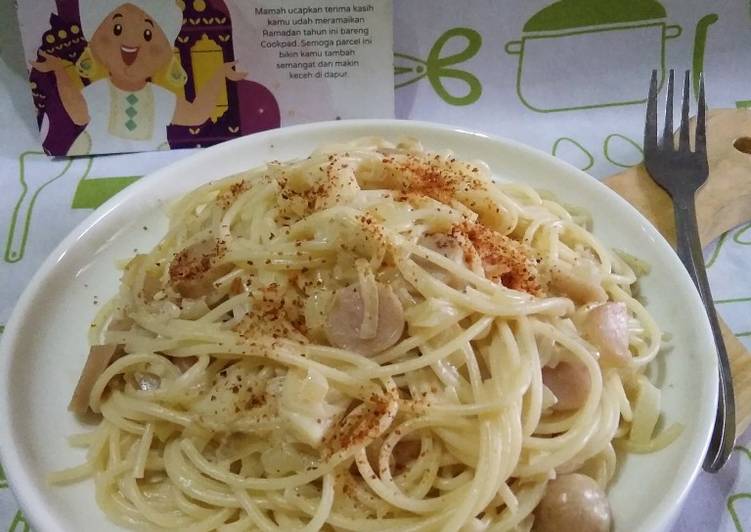 makanan Spaghetti Carbonara Mudah Jadi, Bikin Ngiler
