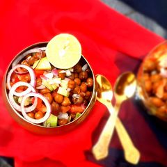 A picture of Black chickpea salad.