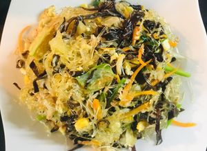 Hình của món Miến xào thịt cua.