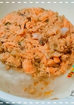 Foto resep MPASI - 11M+ Nasi Tim Salmon Tempe