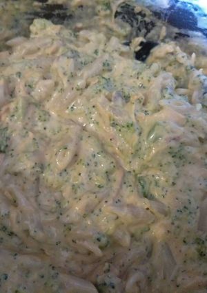 A picture of Cheesy chicken and broccoli pasta.