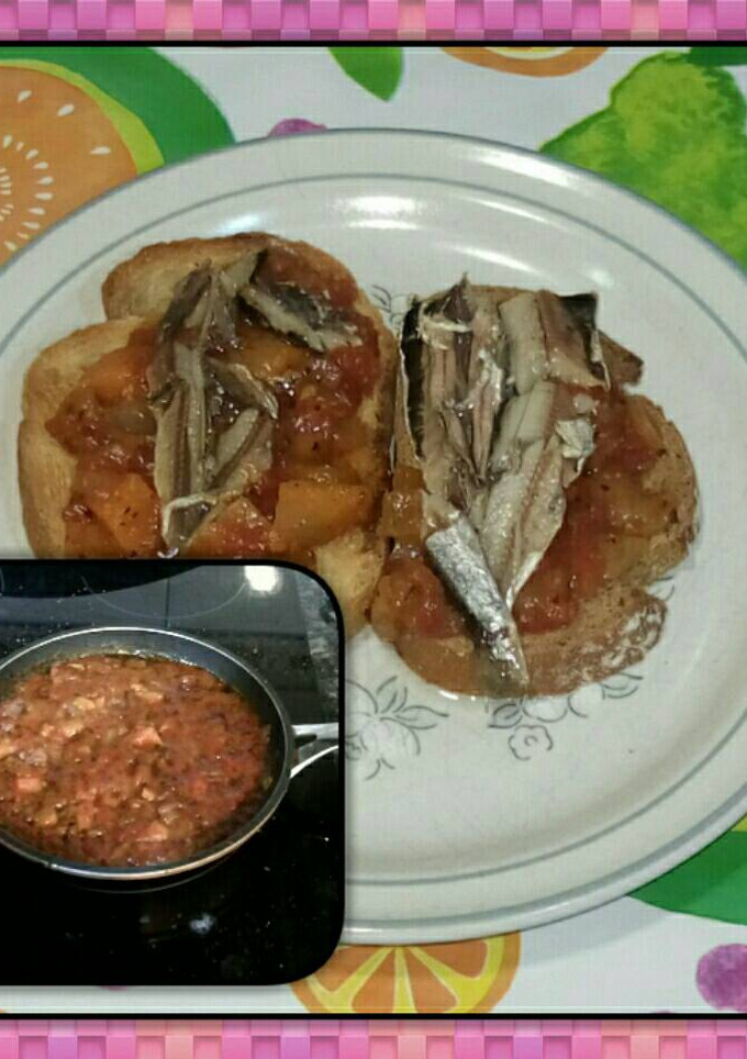 Una foto de Salsa de cebolla, tomate y boniato
