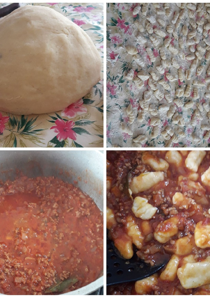 Una foto de Ñoquis de papa con salsa bolognesaa
