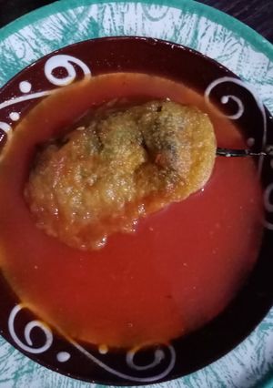 Una foto de Chiles capeados