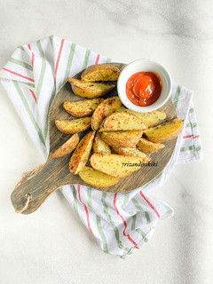Foto resep Baked potato wedges (double pan happy call)