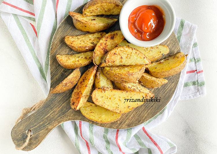 Resep Baked potato wedges (double pan happy call) Anti Gagal