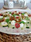 Carpaccio de pepino y Mozzarella