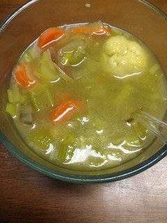 A picture of Chicken Matzah Ball Soup.