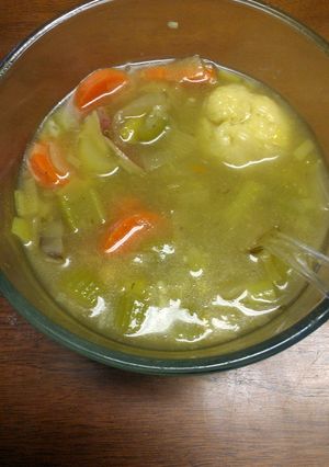 A picture of Chicken Matzah Ball Soup.