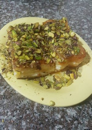 صورة لوصفة البسبوسه بالقشطه 😋😋