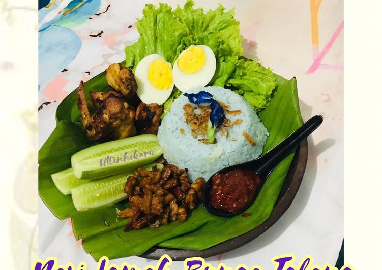 Bagaimana Membuat 165. Nasi Lemak Bunga Telang yang Enak Banget