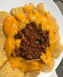 Nachos con queso y chile
