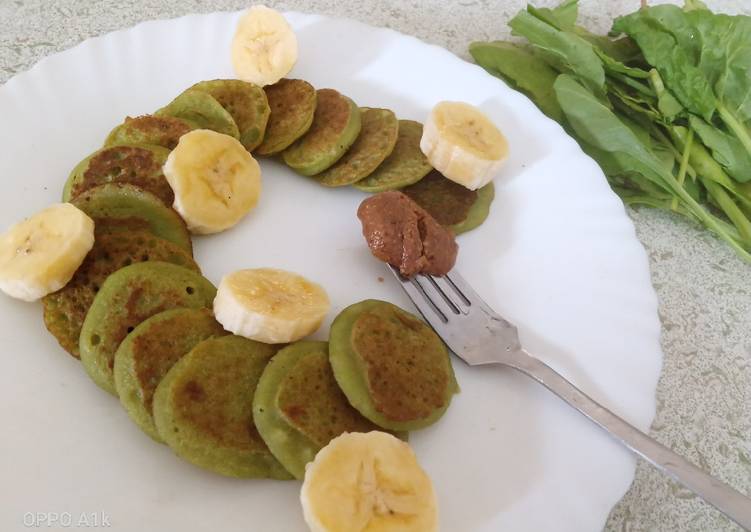 Easiest Way to Make Super Quick Homemade Spinach Banana pancakes