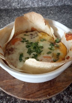 Una foto de Huevos mexicanos al horno